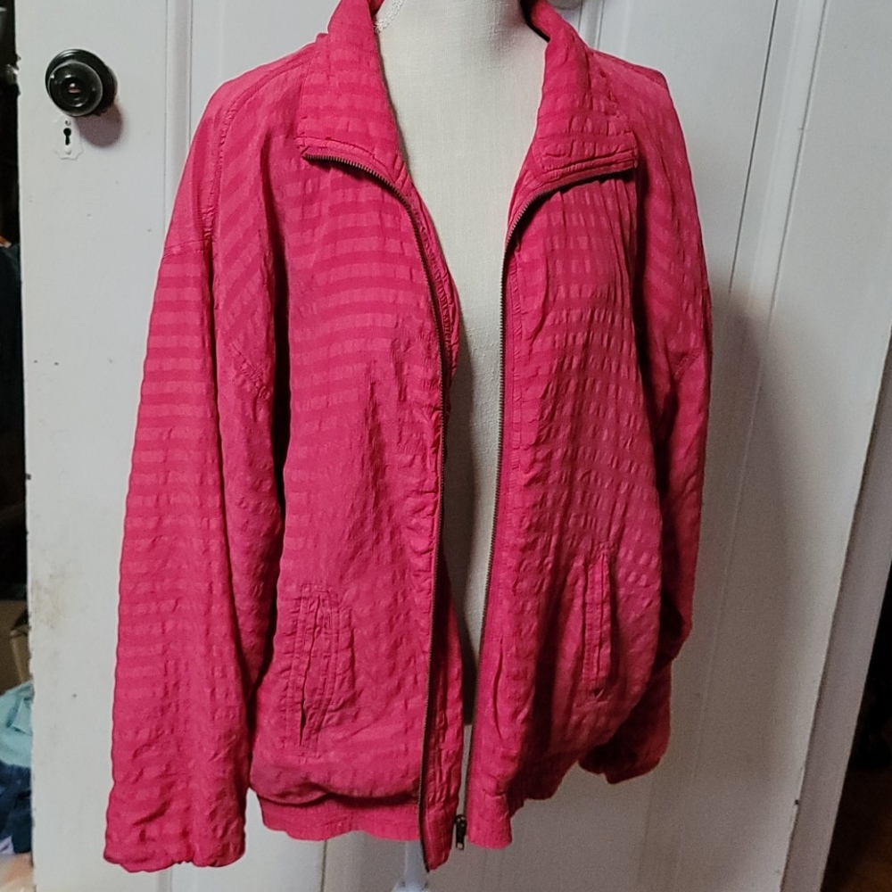 Vintage 100% Silk Track Jacket by Oleg Cassini Large Y2K
